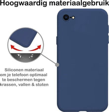 Forterra iPhone 7 Hoesje Siliconen Backcover Lichtgewicht - Donkerblauw