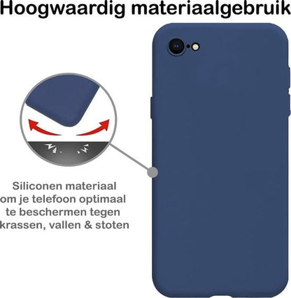 Forterra iPhone 7 Hoesje Siliconen Backcover Lichtgewicht - Donkerblauw