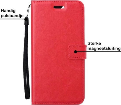 Forterra iPhone 12 Pro Hoesje Bookcase Cover met Kaarthouder - Rood