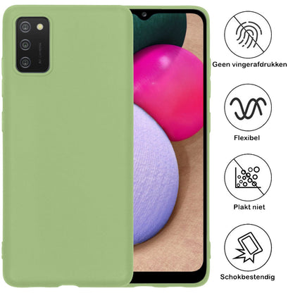 Forterra Samsung A03s Hoesje Siliconen Backcover Lichtgewicht - Groen