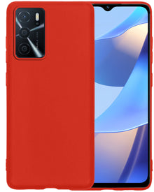 Forterra OPPO A16s Hoesje Siliconen Backcover Lichtgewicht - Rood