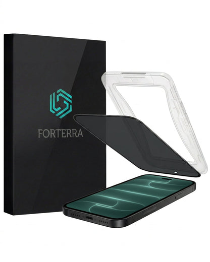 Forterra Privacy Screenprotector Geschikt voor Apple iPhone 18 Pro - Met Installatie Kit - Privacy - Beschermglas - Flexibel Glas - Tempered Glass - Screen Protector