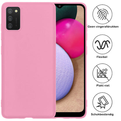 Forterra Samsung A03s Hoesje Siliconen Backcover Lichtgewicht - Lichtroze