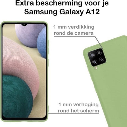 Forterra Samsung A12 Hoesje Siliconen Backcover Lichtgewicht - Groen