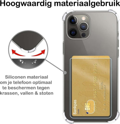 Forterra iPhone 11 Pro Max Hoesje Kaarthouder Backcover Shockproof - Transparant
