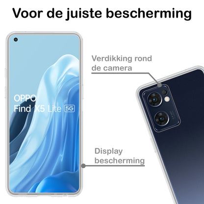 Forterra OPPO Find X5 Lite Hoesje Siliconen Backcover Lichtgewicht - Transparant