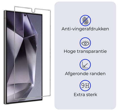 Forterra Samsung S24 Ultra Screenprotector Gehard Glas - Anti-kras