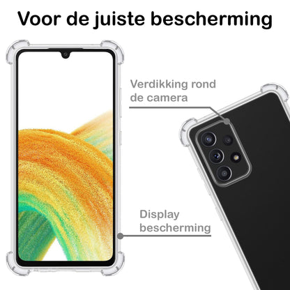 Forterra Samsung A33 Hoesje Shockproof Backcover Siliconen - Transparant