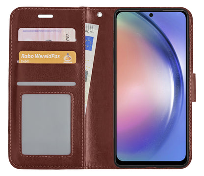 Forterra Samsung A54 Hoesje Bookcase Cover met Kaarthouder - Bruin