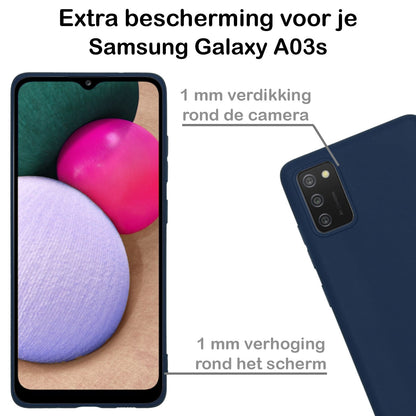 Forterra Samsung A03s Hoesje Siliconen Backcover Lichtgewicht - Donkerblauw