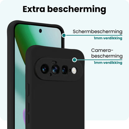 Forterra Google Pixel 11 Hoesje Siliconen Backcover Lichtgewicht - Zwart