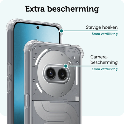 Forterra Nothing Phone 2a Plus Hoesje Shockproof Backcover Siliconen - Transparant