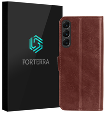 Forterra Samsung S24 FE Hoesje Bookcase Cover met Kaarthouder - Bruin
