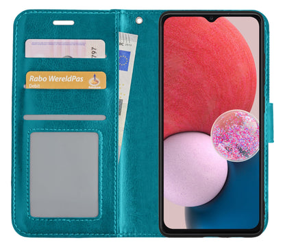 Forterra Samsung A13 5G Hoesje Bookcase Cover met Kaarthouder - Turquoise