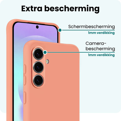 Forterra Samsung A37 Hoesje Siliconen Backcover Lichtgewicht - Perzik