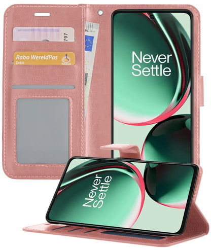 Forterra OnePlus Nord CE 3 Lite Hoesje Bookcase Cover met Kaarthouder - Rosé goud