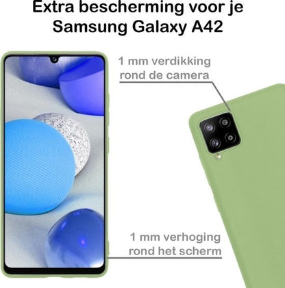 Forterra Samsung A42 Hoesje Siliconen Backcover Lichtgewicht - Groen