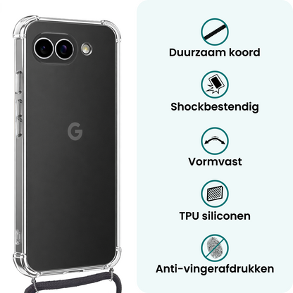 Forterra Google Pixel 10a Hoesje met Koord Backcover Shockproof - Transparant