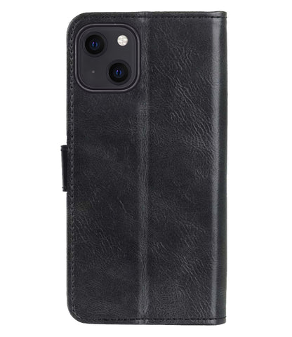 Forterra iPhone 13 Mini Hoesje Bookcase Cover met Kaarthouder - Zwart