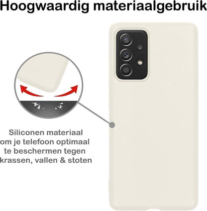 Forterra Samsung A52 Hoesje Siliconen Backcover Lichtgewicht - Wit