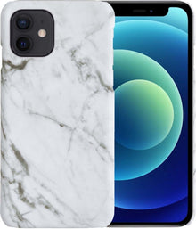 Forterra iPhone 12 Hoesje Marmer Hard Case Cover - Wit