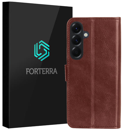 Forterra Samsung A37 Hoesje Bookcase Cover met Kaarthouder - Bruin