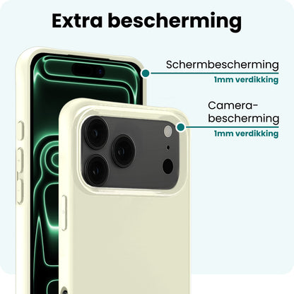 Forterra iPhone 17 Pro Max Hoesje Siliconen Backcover Lichtgewicht - Wit