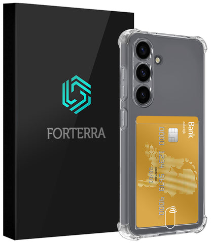 Forterra Samsung S25 Hoesje Kaarthouder Backcover Shockproof - Transparant