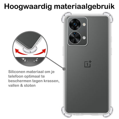 Forterra OnePlus Nord 2T Hoesje Shockproof Backcover Siliconen - Transparant