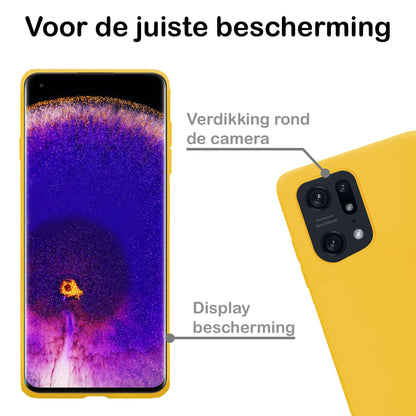 Forterra OPPO Find X5 Pro Hoesje Siliconen Backcover Lichtgewicht - Geel