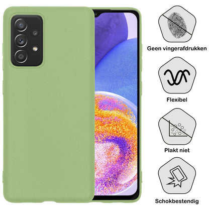 Forterra Samsung A23 Hoesje Siliconen Backcover Lichtgewicht - Groen