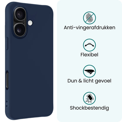 Forterra iPhone 17 Hoesje Siliconen Backcover Lichtgewicht - Donkerblauw