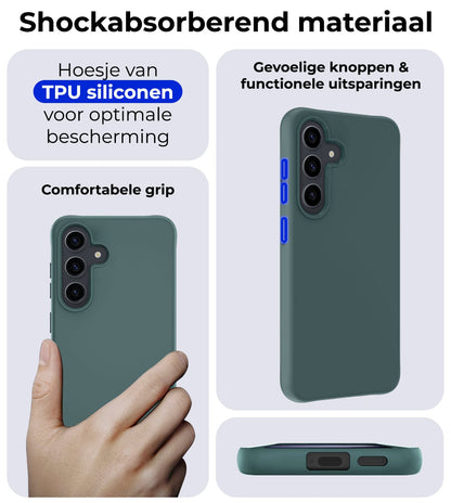 Forterra Samsung S23 FE Hoesje Siliconen Backcover Lichtgewicht - Donkergroen