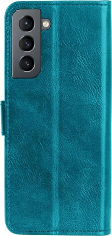 Forterra Samsung S21 Plus Hoesje Bookcase Cover met Kaarthouder - Turquoise