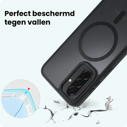Forterra Samsung A36 Hoesje Geschikt voor Magsafe Backcover Shockproof - Zwart