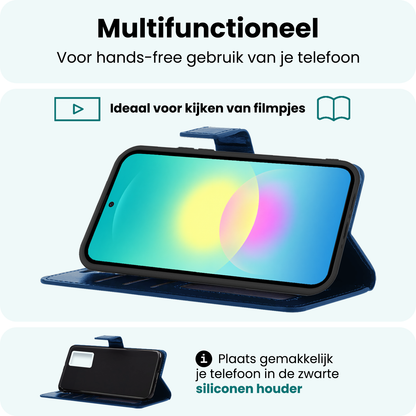Forterra Samsung A27 Hoesje Bookcase Cover met Kaarthouder - Donkerblauw