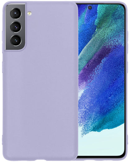 Forterra Samsung S21 FE Hoesje Siliconen Backcover Lichtgewicht - Lila