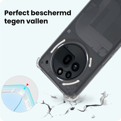 Forterra Nothing Phone 3a Pro Hoesje Shockproof Backcover Siliconen - Transparant