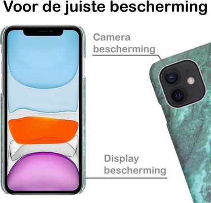 Forterra iPhone 11 Hoesje Marmer Hard Case Cover - Groen