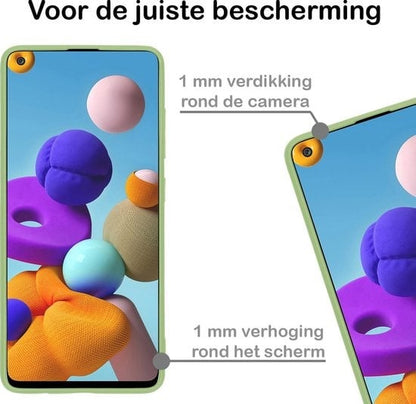 Forterra Samsung A21s Hoesje Siliconen Backcover Lichtgewicht - Groen