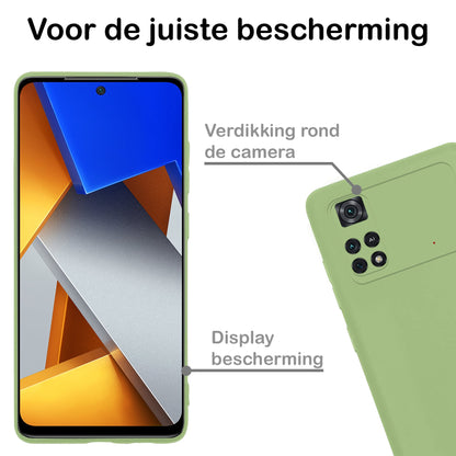 Forterra Xiaomi Poco X4 Pro 5G Hoesje Siliconen Backcover Lichtgewicht - Groen