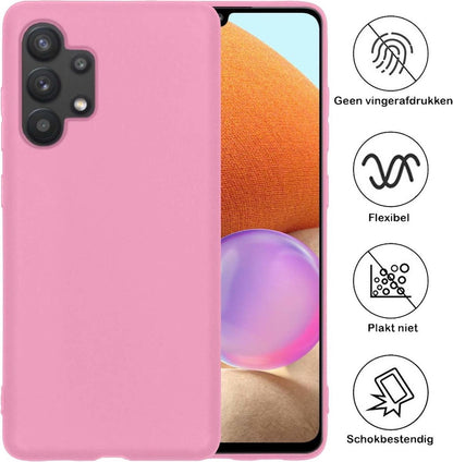 Forterra Samsung A32 5G Hoesje Siliconen Backcover Lichtgewicht - Lichtroze