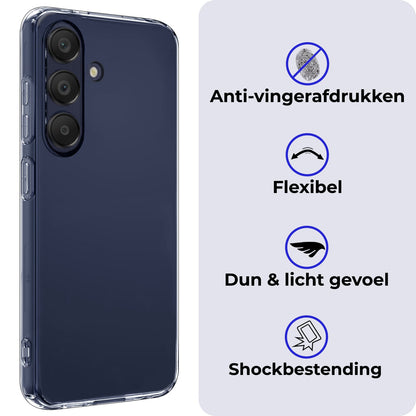 Forterra Samsung A25 Hoesje Siliconen Backcover Lichtgewicht - Transparant
