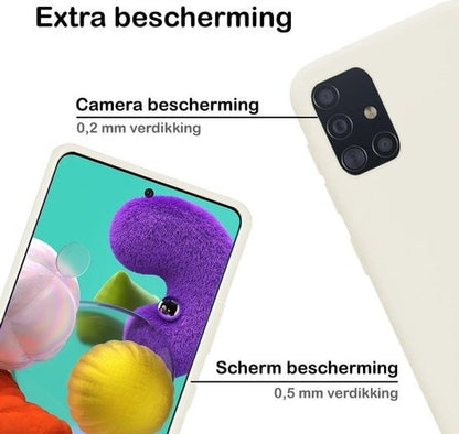Forterra Samsung A51 Hoesje Siliconen Backcover Lichtgewicht - Wit