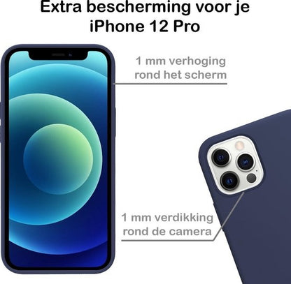 Forterra iPhone 12 Pro Max Hoesje Siliconen Backcover Lichtgewicht - Donkerblauw