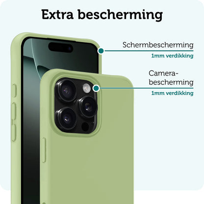 Forterra iPhone 16 Pro Max Hoesje Siliconen Backcover Lichtgewicht - Groen