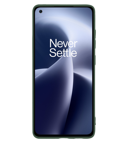 Forterra OnePlus Nord 2T Hoesje Siliconen Backcover Lichtgewicht - Donkergroen