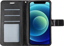 Forterra iPhone 12 Hoesje Bookcase Cover met Kaarthouder - Zwart