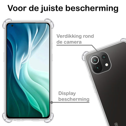 Forterra Xiaomi Mi 11 Hoesje Shockproof Backcover Siliconen - Transparant