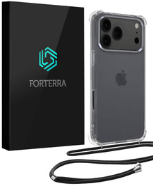 Forterra iPhone 17 Pro Hoesje met Koord Backcover Shockproof - Transparant